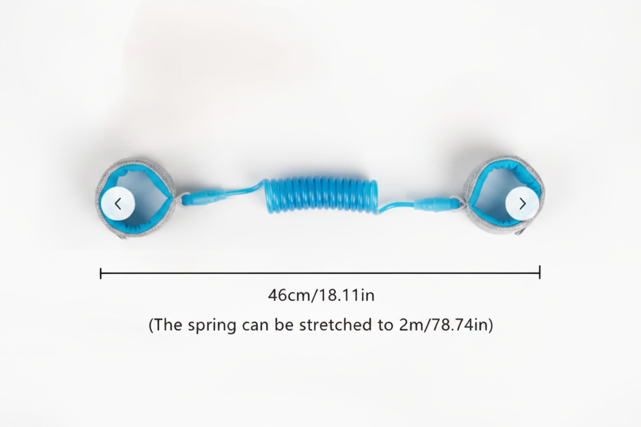 SafeLink Kids Wrist Strap - Blue Dimensions